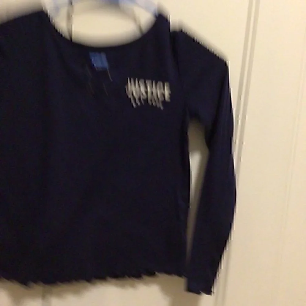 Justice Girls size 12 navy  top tie detail at neck